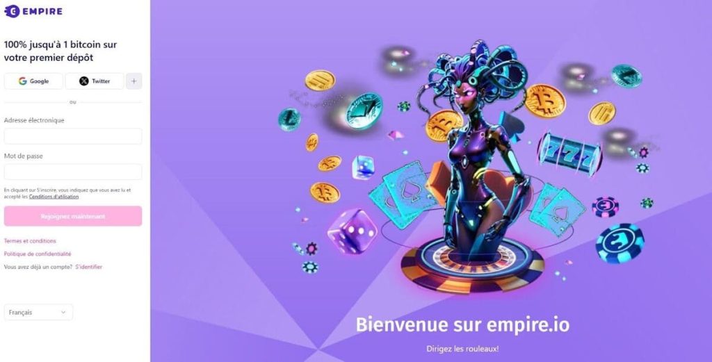 Empire.io Casino inscription